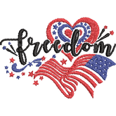 Freedom-America-Flag - Embroidery Design - FineryEmbroidery